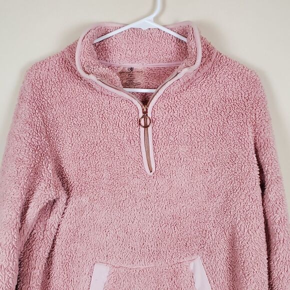 Adrienne Vittadini Sport Pink Sherpa All Day Wear Pullover - Picture 2 of 7